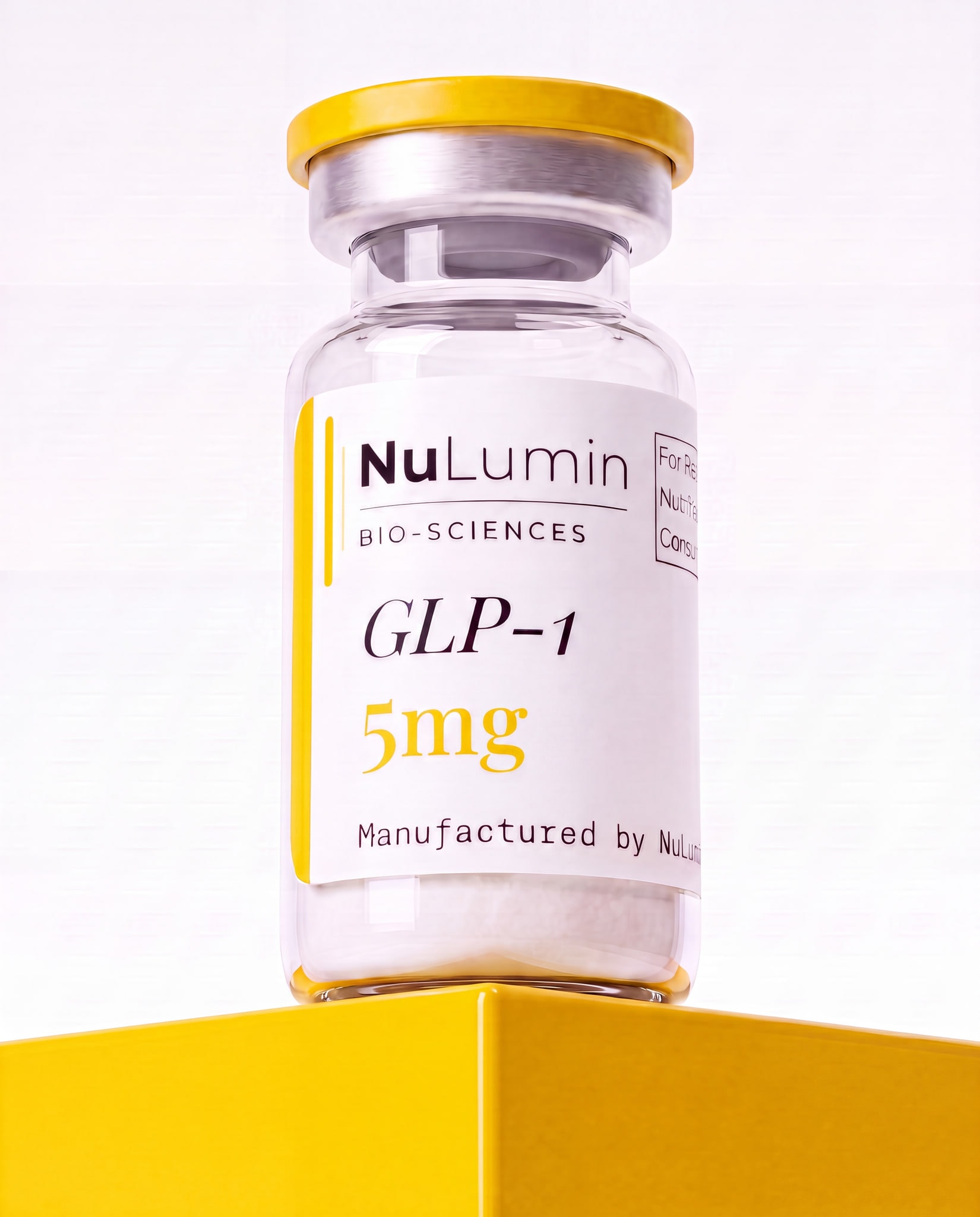 GLP-1 5mg lyophilized research vial, NuLumin Bio-Sciences research material