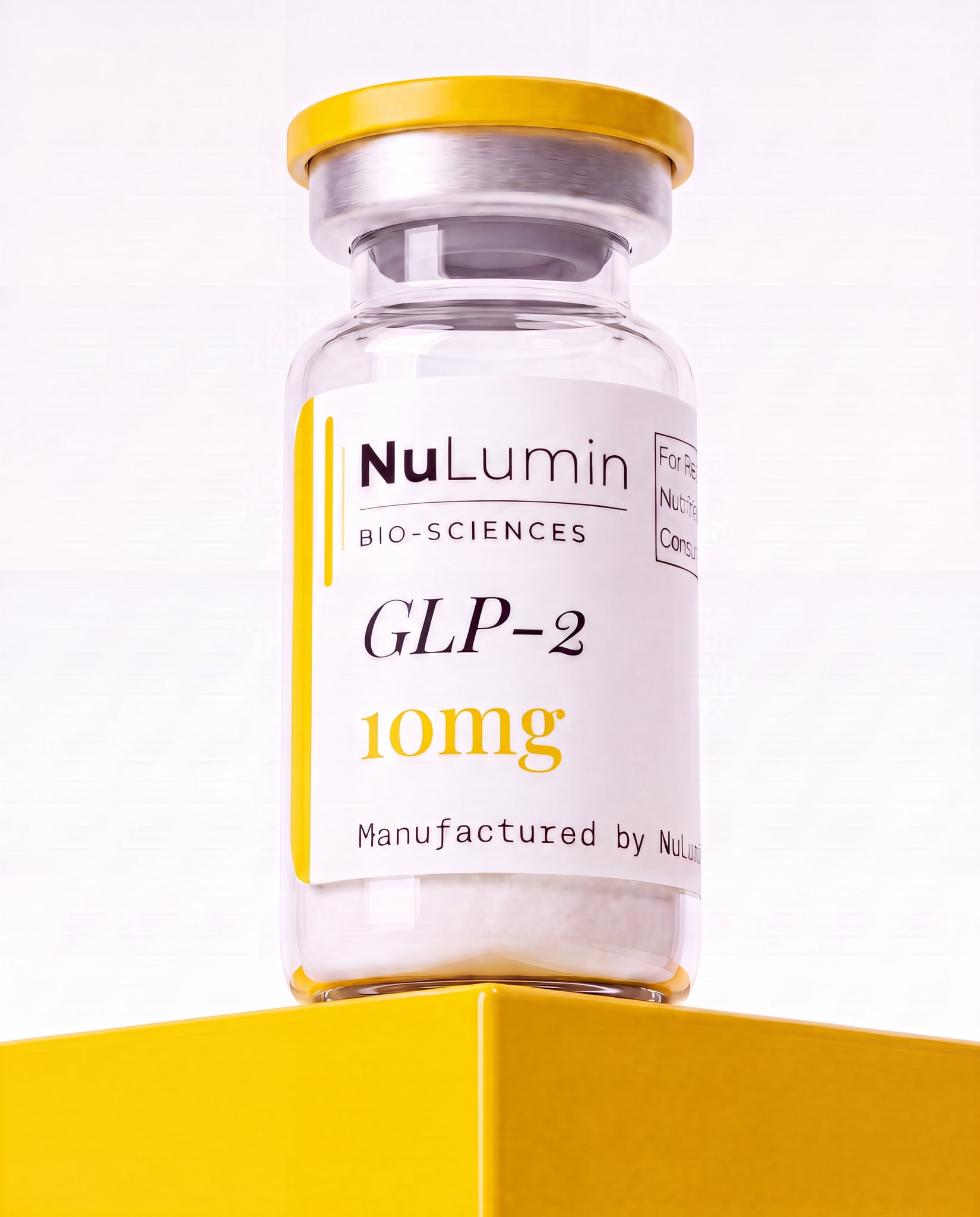 GLP-2 10mg lyophilized research vial, NuLumin Bio-Sciences research material